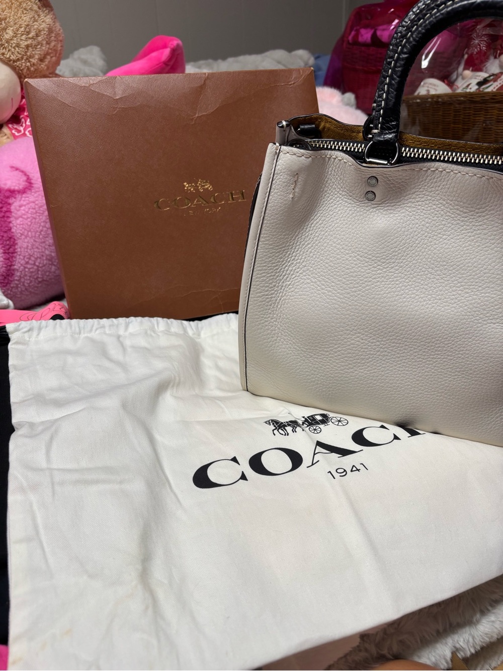 👜 Coach 1941 First Generation Rogue – Chalk/Ivory Leather – Rare Discontinued St